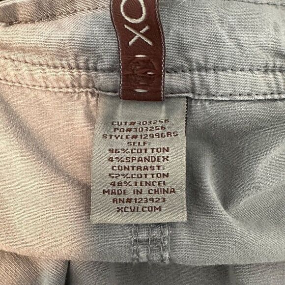 XCVI Utility Windbreaker Jacket Full Zip Womens Large Slate Gray Hood Drawstring - Picture 12 of 12